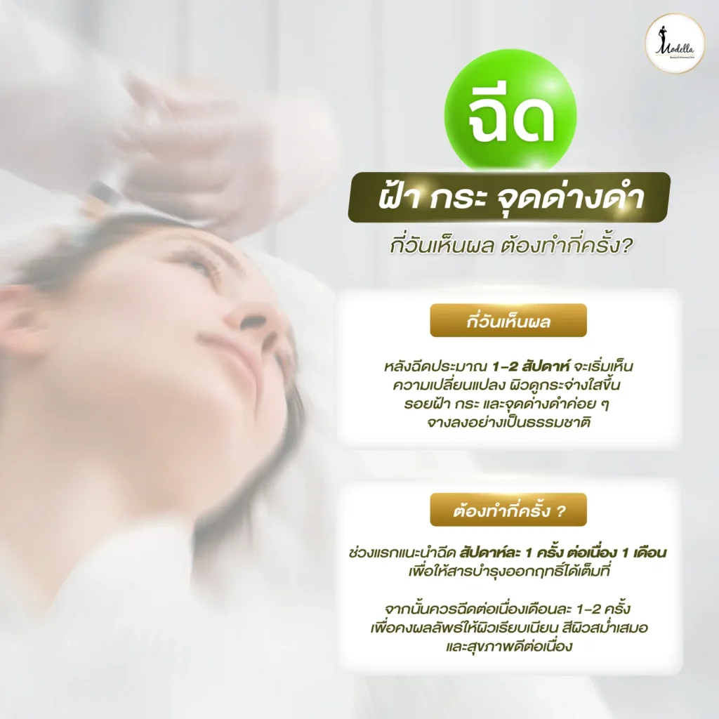 ฉีดฝ้า กระ จุดด่างดำ กี่วันเห็นผล และต้องทำกี่ครั้ง 