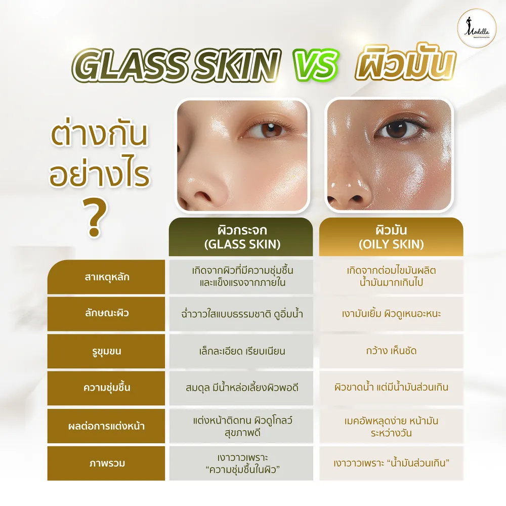 Glass Skin กับ ผิวมัน แตกต่างกันอย่างไร?