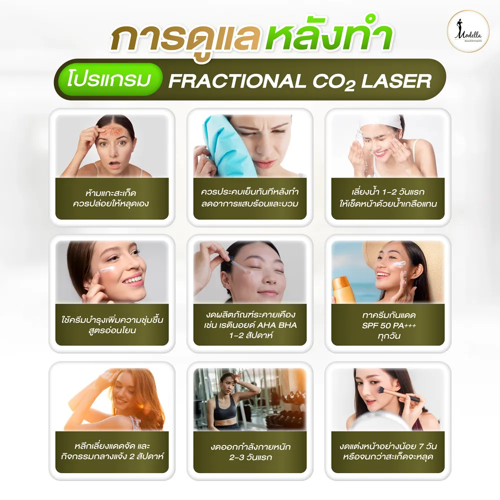 การดูแลหลังทำโปรแกรม Fractional CO2 Laser