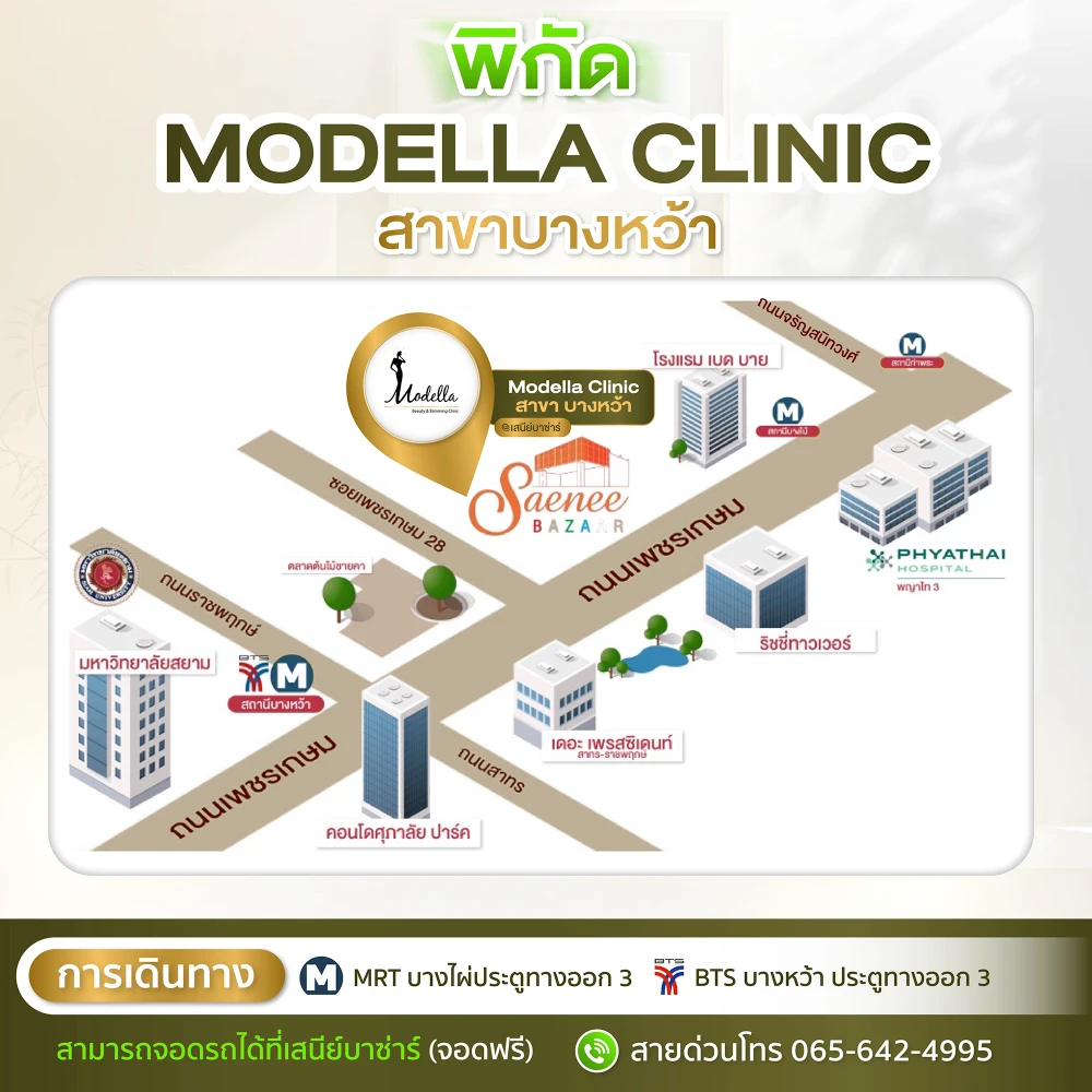 แผนที่เดินทางมา Modella Clinic สาขาบางหว้า