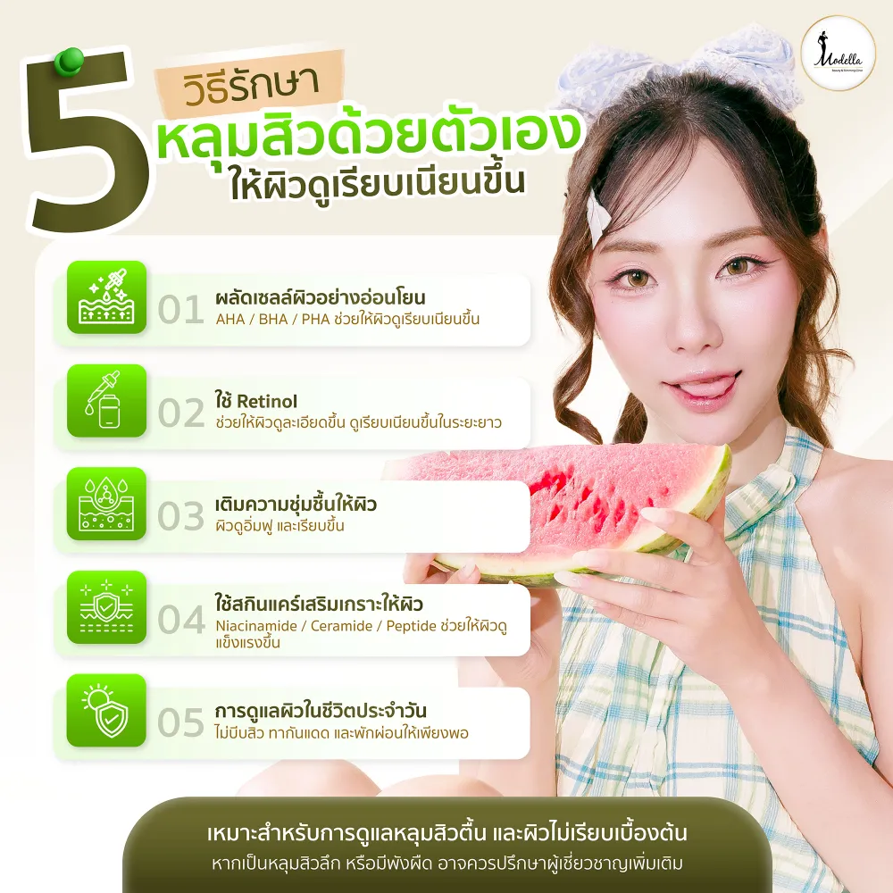 5 วิธีรักษาหลุมสิวด้วยตัวเอง