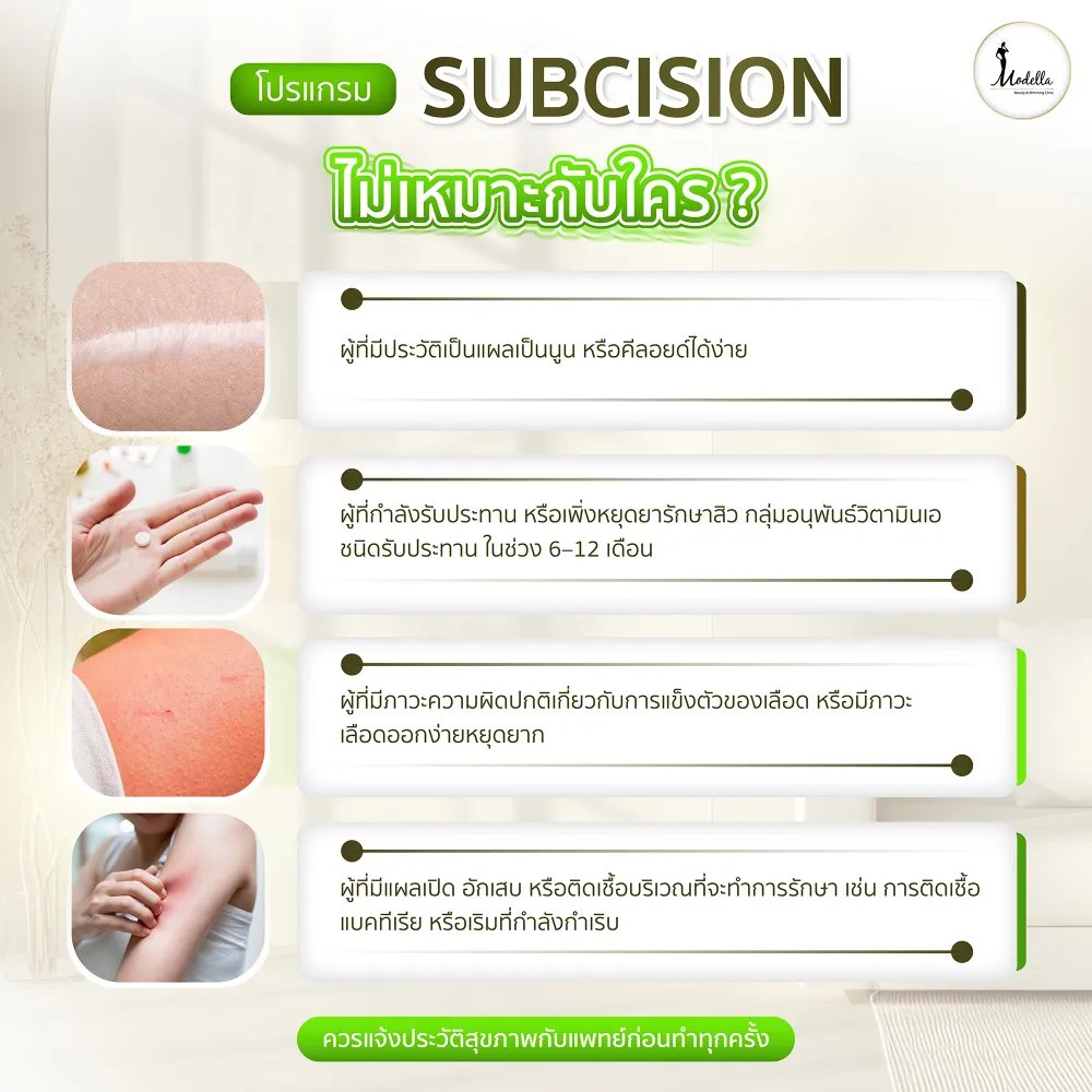 โปรแกรม Subcision ไม่เหมาะกับใคร ?