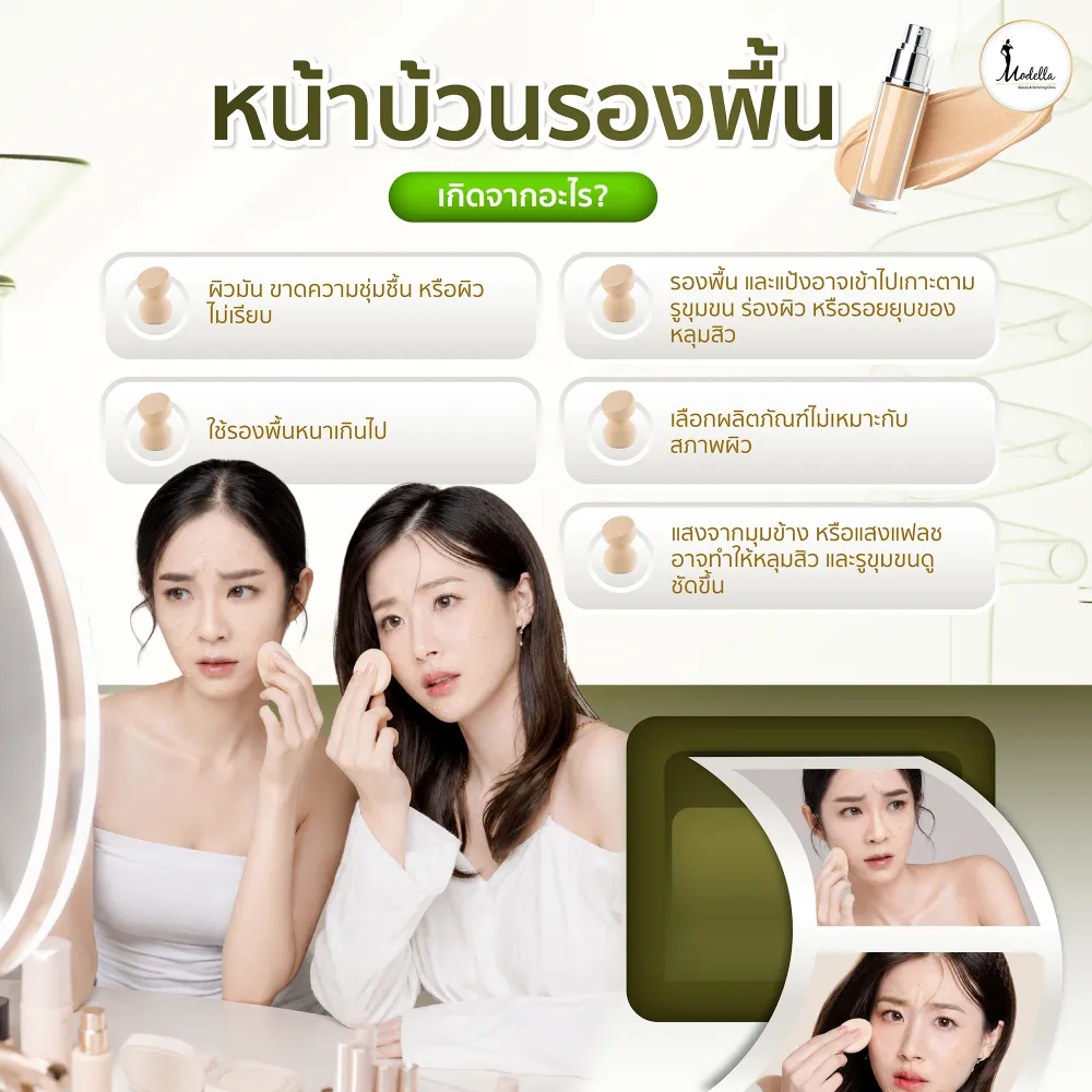 หน้าบ้วนรองพื้น  เกิดจากอะไร?