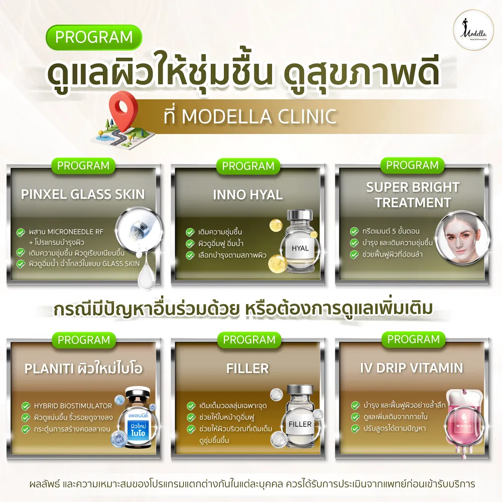 โปรแกรมดูแลผิวให้อิ่มน้ำ เรียบ ฉ่ำโกลว์ ที่ Modella Clinic